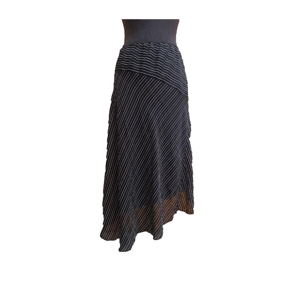 Asymetrical Black Striped Skirt